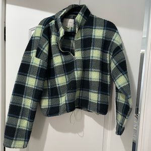 Fleece oversized cropped quarter zip